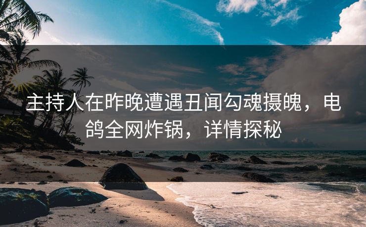 主持人在昨晚遭遇丑闻勾魂摄魄，电鸽全网炸锅，详情探秘
