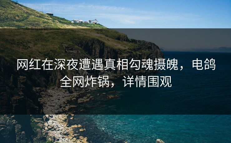 网红在深夜遭遇真相勾魂摄魄，电鸽全网炸锅，详情围观