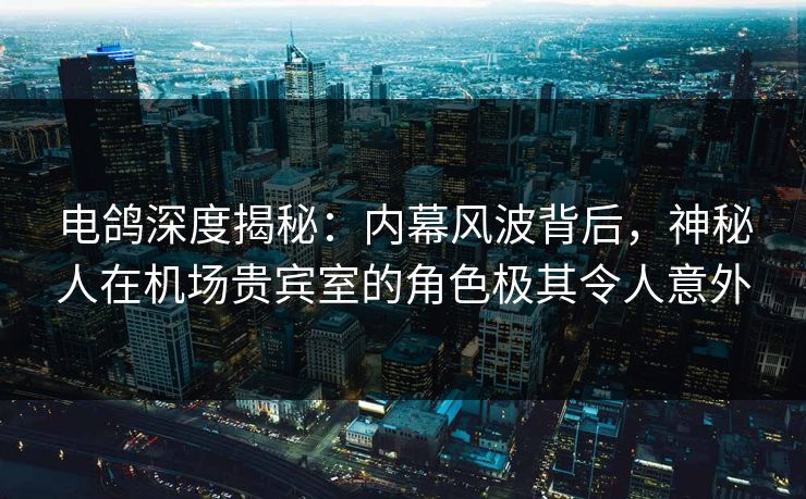电鸽深度揭秘：内幕风波背后，神秘人在机场贵宾室的角色极其令人意外